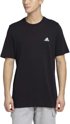 ADIDAS Printed Men Crew Neck Black T-Shirt