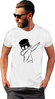 Vintage Clubwear Printed Men Round Neck White T-Shirt