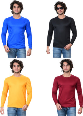 RENU FASHIONS Solid Men Round Neck Multicolor T-Shirt