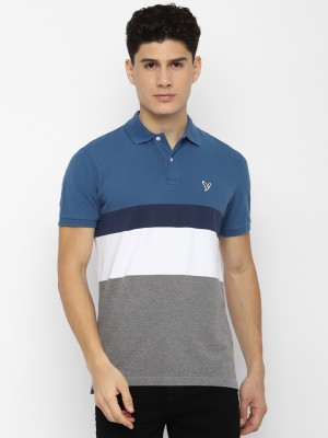 American Eagle Outfitters Solid Men Polo Neck Blue T-Shirt