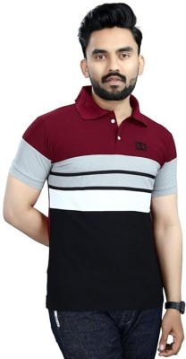 ZVA Solid Men Stylised Neck Multicolor T-Shirt