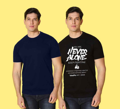 WOOSTRO Typography Men Round Neck Black T-Shirt