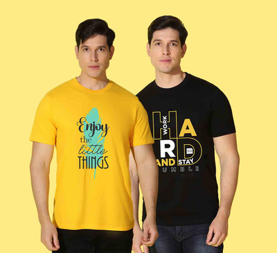 WOOSTRO Typography Men Round Neck Multicolor T-Shirt