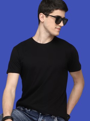 Darkaffix Solid Men Round Neck Reversible Black T-Shirt
