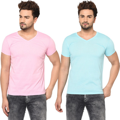 Adorbs Trend Solid Men V Neck Multicolor T-Shirt
