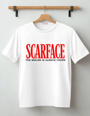 DIBBY Typography Men Round Neck White T-Shirt