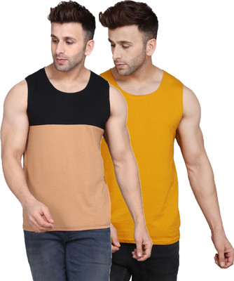 SLOWLORIS Solid Men Scoop Neck Multicolor T-Shirt