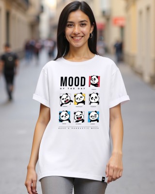 BEWAKOOF Graphic Print Women Round Neck White T-Shirt