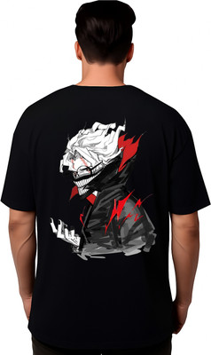 nowkart Graphic Print Men Round Neck Black T-Shirt