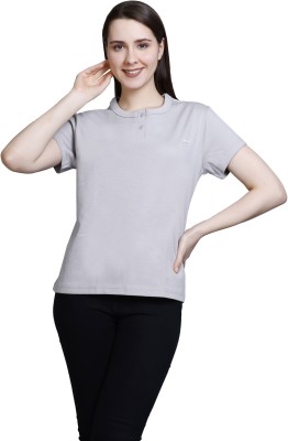 CUPID Solid Women Round Neck Grey T-Shirt