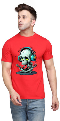 GEUM Graphic Print Men Round Neck Red T-Shirt