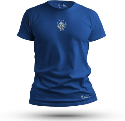 THE PRINT PLATTER Graphic Print Men Round Neck Blue T-Shirt