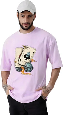 COPEHHI Printed Men Round Neck Purple T-Shirt