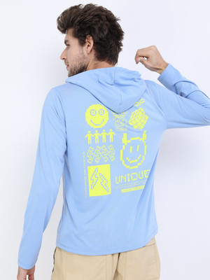 KETCH Printed Men Round Neck Blue T-Shirt