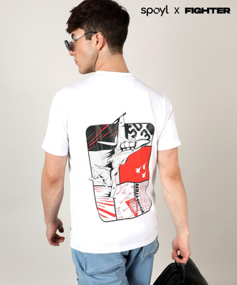 CAMPUS SUTRA Printed Men Round Neck White T-Shirt