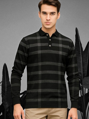 Autna Printed Men Polo Neck Black T-Shirt