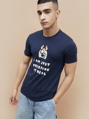 Fame Forever by Lifestyle Printed Men Round Neck Blue T-Shirt