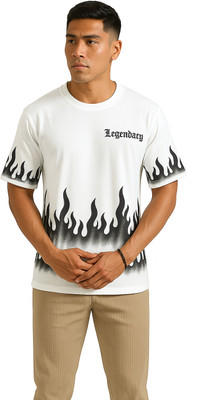 Lowrate Graphic Print Men Round Neck White T-Shirt