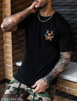 Ruggstar Printed Men Round Neck Black T-Shirt