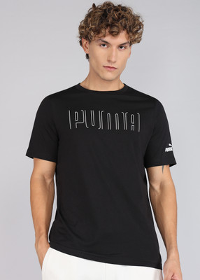 PUMA Printed Men Crew Neck Black T-Shirt