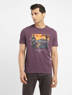 LEVI'S Graphic Print Men Crew Neck Purple T-Shirt