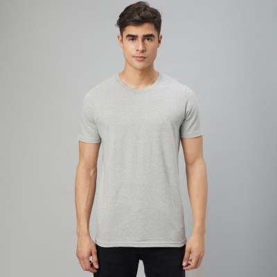 FTX Solid Men Round Neck Grey T-Shirt