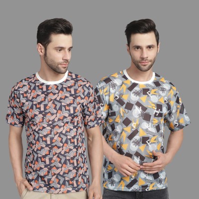 VIMAL JONNEY Printed Men Round Neck Multicolor T-Shirt