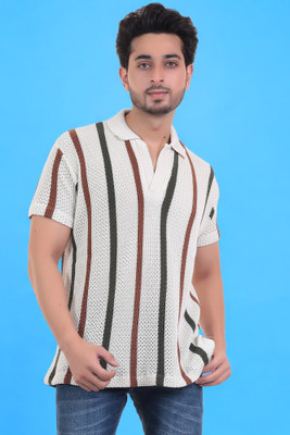 LWALS Printed Men Polo Neck Multicolor T-Shirt