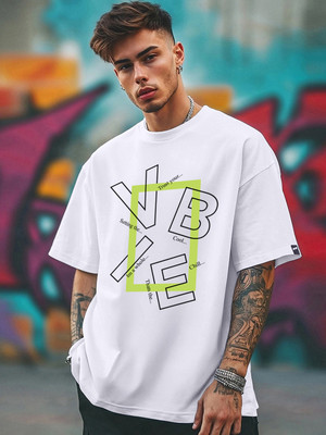BEWAKOOF Typography Men Round Neck White T-Shirt