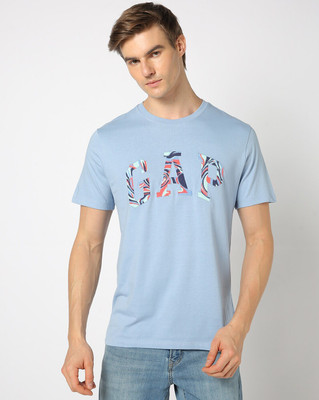 GAP Graphic Print Men Round Neck Blue T-Shirt