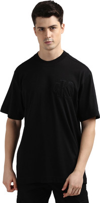 Calvin Klein Solid Men Round Neck Black T-Shirt