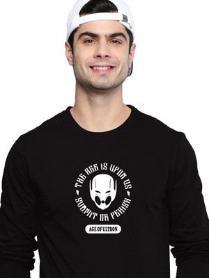 OrrganicChics Typography Men Round Neck Black T-Shirt