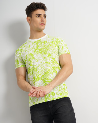 The Indian Garage Co. Printed Men Round Neck White T-Shirt