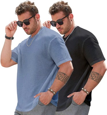 Fashion And Youth Solid Men Round Neck Multicolor T-Shirt