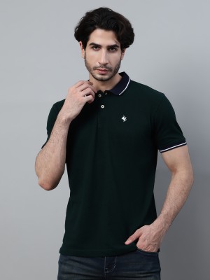 CANTABIL Solid Men Polo Neck Black T-Shirt