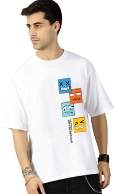 COPEHHI Printed Men Round Neck White T-Shirt