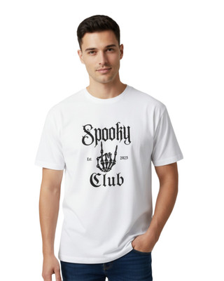 EMMBERO Graphic Print Men Round Neck White T-Shirt