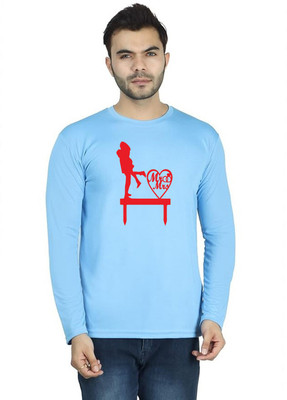 ManGOD Printed Men Round Neck Blue T-Shirt