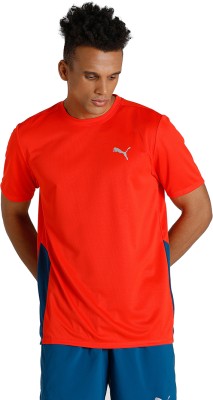 PUMA Solid Men Round Neck Red T-Shirt