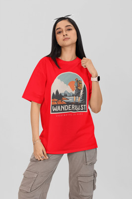 Stylewill Graphic Print Women Round Neck Red T-Shirt