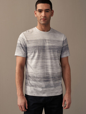 NEXT Colorblock Men Round Neck Grey T-Shirt