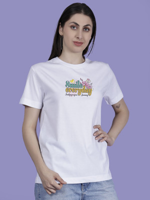 Star Fox Printed Women Round Neck White T-Shirt