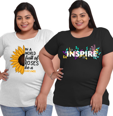 Elite soul Graphic Print Women Round Neck Multicolor T-Shirt