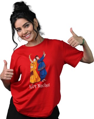 Tedhi Medhi Family Graphic Print Women Round Neck Red T-Shirt