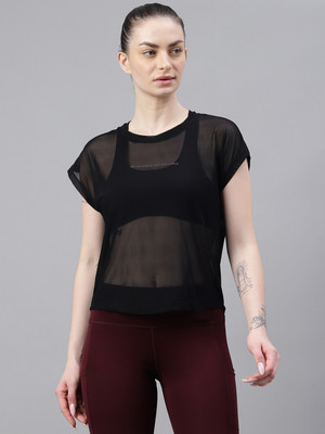 MKH Typography Women Crew Neck Black T-Shirt