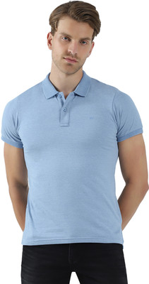 MONTE CARLO Solid Men Polo Neck Blue T-Shirt