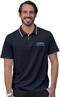 Fighterhero Printed Men Polo Neck Navy Blue T-Shirt