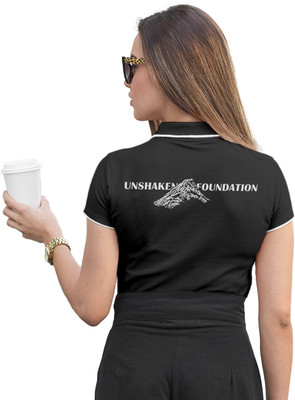 Fighterhero Printed Women Polo Neck Grey T-Shirt