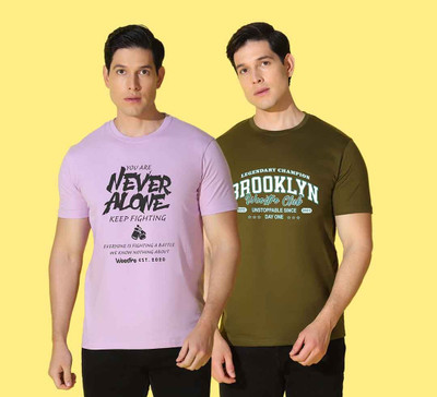 WOOSTRO Typography Men Round Neck Multicolor T-Shirt
