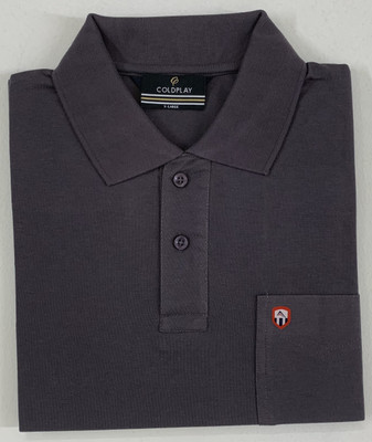 Coldplay Solid Men Polo Neck Black T-Shirt